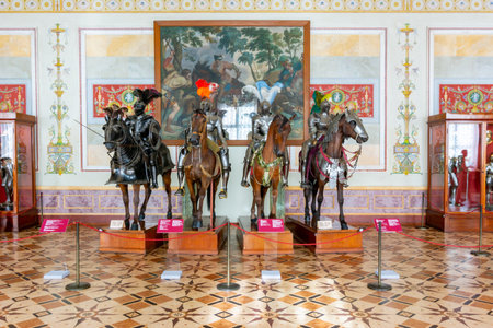 Saint Petersburg, Russia - April 2021: Knight's Hall of Winter Palace (Hermitage museum)のeditorial素材