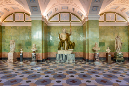 Saint Petersburg, Russia - April 2021: Statue of Jupiter in Jupiter Hall of Hermitage museumのeditorial素材