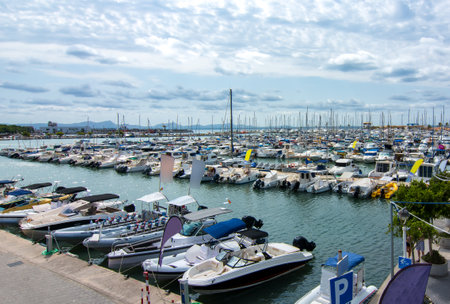 Port Alcudia marine, Mallorca, Balearic islands, Spainのeditorial素材
