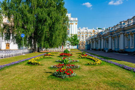 Flowers at Catherine palace in Tsarskoe Selo (Pushkin), Saint Petersburg, Russiaのeditorial素材