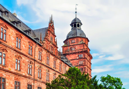 Johannisburg castle in Aschaffenburg, Germanyのeditorial素材