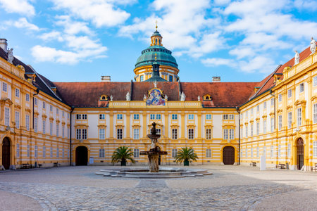 Melk abbey in Wachau valley, Austriaのeditorial素材