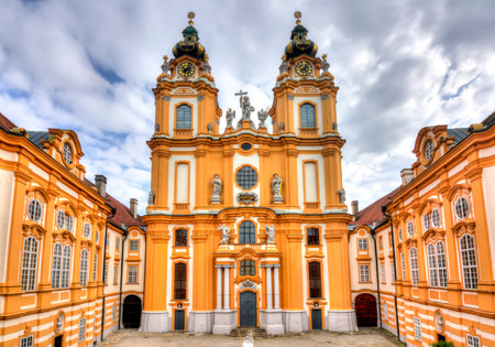 Melk abbey in Wachau valley, Austriaのeditorial素材