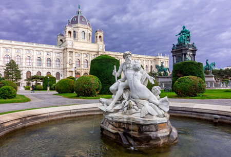 Natural History Museum (Naturhistorisches museum) on Maria Theresa square (Maria-Theresien-Platz) in Vienna, Austriaのeditorial素材