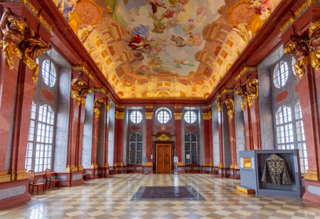 Melk, Austria - October 2021: Marble hall interiors in Melk abbeyのeditorial素材