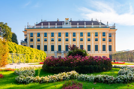 Vienna, Austria - October 2021: Schonbrunn palace and gardens in autumnのeditorial素材