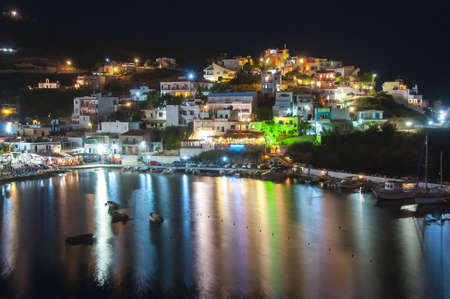 Bali village at night, Crete, Greeceの写真素材