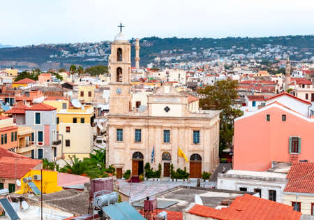 Chania Cathedral in center of old town, Crete island, Greeceの写真素材