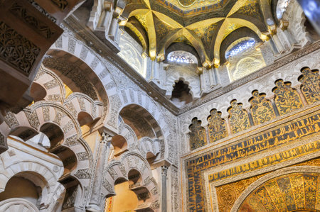 Interiors of Mezquita (Great Mosque of Cordoba) in Andalusia, Spain