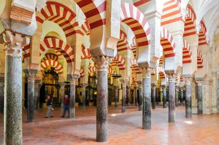 Interiors of Mezquita (Great Mosque of Cordoba) in Andalusia, Spainのeditorial素材