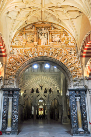 Interiors of Mezquita (Great Mosque of Cordoba) in Andalusia, Spainのeditorial素材