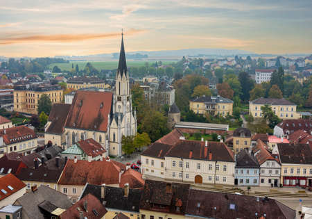 Cityscape of Melk town in Wachau valley, Austria