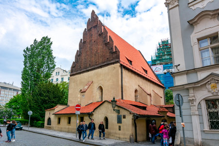 Prague, Czech Republic - May 2019: Staronova synagogue in Jewish townのeditorial素材