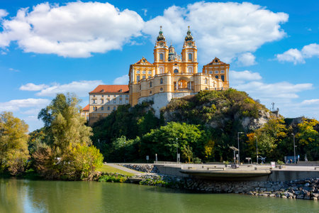 Melk abbey in Wachau valley, Austriaのeditorial素材