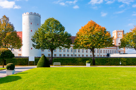 Melk abbey gardens in Wachau valley, Austriaのeditorial素材