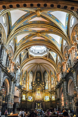 Barcelona, Spain - July 2018: Montserrat monastery interiorのeditorial素材
