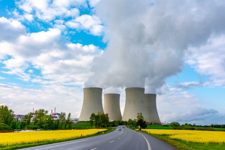 Thermal power plant pipes in Europeのeditorial素材