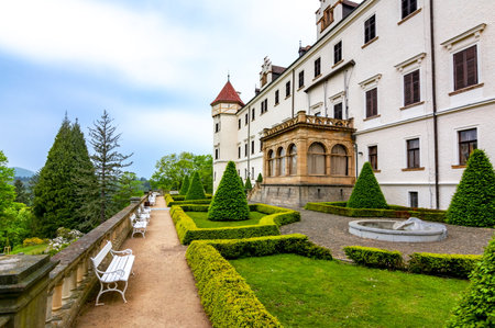 Benesov, Czech Republic - May 2019: Konopiste castle and gardens in Bohemiaのeditorial素材