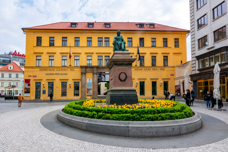 Prague, Czech Republic - May 2019: Jungmann Square in Pragueのeditorial素材