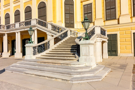 Staircase leading to Schonbrunn palace in Vienna, Austriaのeditorial素材