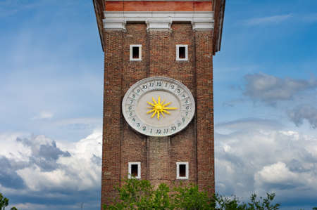 Clock of Church of the Holy Apostles of Christ in Venice, Italyの写真素材