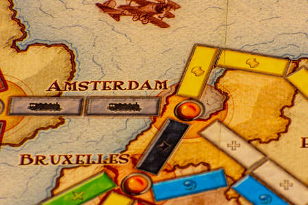 City of Amsterdam on a map, Netherlandsの写真素材