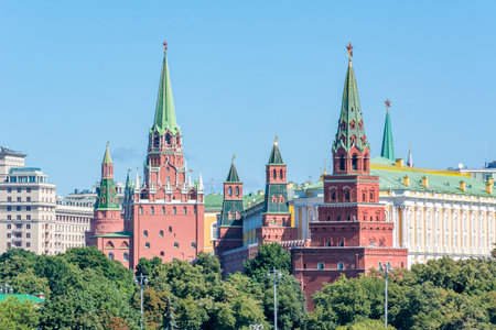 Towers of Moscow Kremlin, Russia