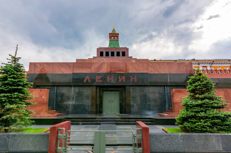Lenin Mausoleum on Red square in Moscow, Russiaのeditorial素材