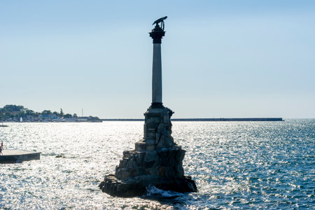 Monument to Sunken Ships in Sevastopol, Crimea peninsulaのeditorial素材