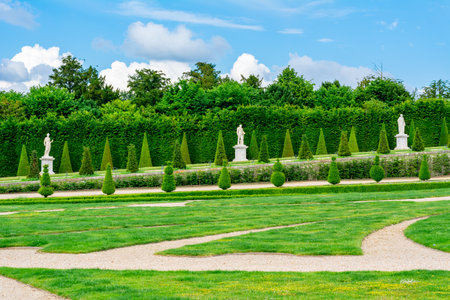 Statues in Versailles park, Paris suburbs, Franceのeditorial素材