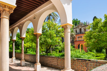 Seville Alcazar garden in Andalusia, Spainのeditorial素材