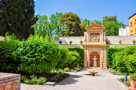 Seville Alcazar gardens in Andalusia, Spainのeditorial素材