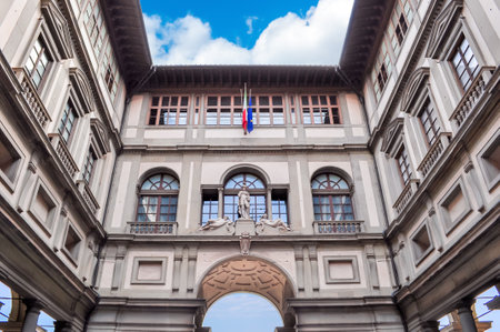 Famous Uffizi gallery in Florence, Italyのeditorial素材