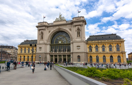 Budapest, Hungary - April 2018: Keleti railway station (Palyaudvar) in Budapestのeditorial素材