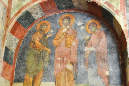 Interiors of St. Nicholas Church in ancient city of Myra, Demre, Turkey