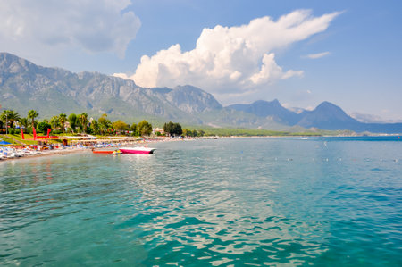 Coast of Kemer with beaches and mountains, Turkeyのeditorial素材
