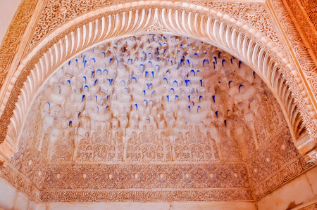 Interiors of Alhambra palace in Granada, Spainのeditorial素材