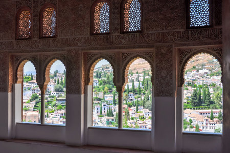 Interiors of Alhambra palace in Granada, Spainのeditorial素材