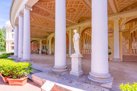 Decorated gallery of Pavlovsk palace, Saint Petersburg, Russiaのeditorial素材