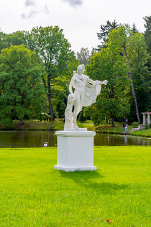 Apollo Belvedere statue in Oranienbaum park, Lomonosov, Saint Petersburg, Russiaのeditorial素材