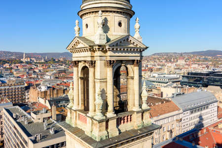 Budapest cityscape seen from St. Stephen's basilica top, Hungaryの写真素材