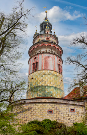 Tower of Cesky Krumlov castle, Czech Republicのeditorial素材