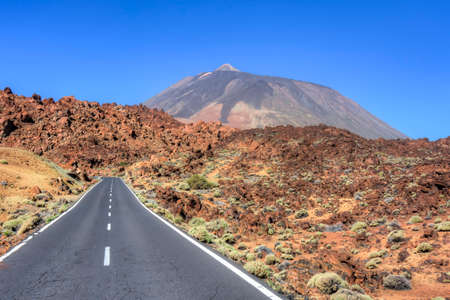 Teide volcano and Tenerife landscape, Canary islands, Spainの写真素材