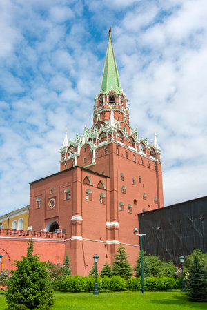 Troitskaya (Trinity) Tower of Moscow Kremlin, Russiaのeditorial素材