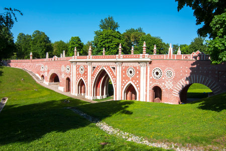 Bridge in Tsaritsyno park, Moscow, Russiaのeditorial素材
