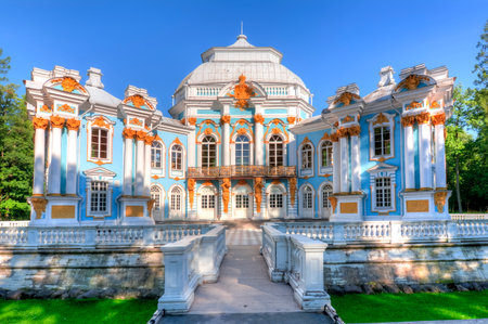 Hermitage Pavilion in Catherine park in Tsarskoe Selo (Pushkin), Saint Petersburg, Russiaのeditorial素材