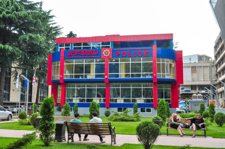 TBILISI, GEORGIA - CIRCA MAY 2017: Modern police building in Tbilisiのeditorial素材