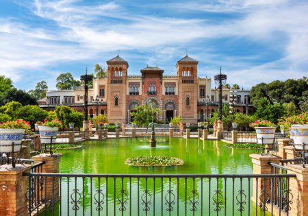 Mudejar pavilion in Maria Luisa park, Seville, Spainのeditorial素材