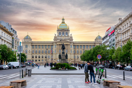 Prague, Czech Republic - May 2019: National Museum on Wenceslas Squareのeditorial素材