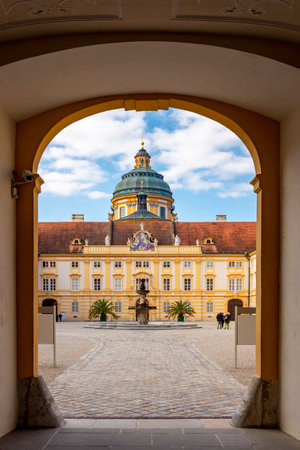 Melk abbey in Wachau valley, Austriaのeditorial素材